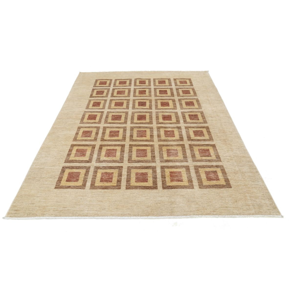 Modcar 6x8 Handmade Double Knotted Washable Wool Rug - Colorful