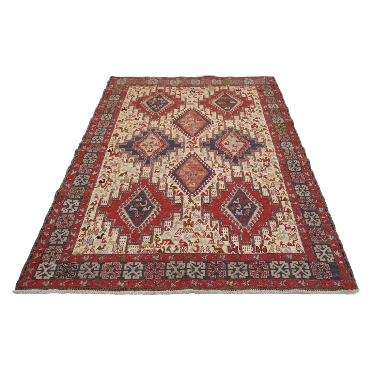 Silki 4x6 Hand Woven Washable Silk Rug - Colorful