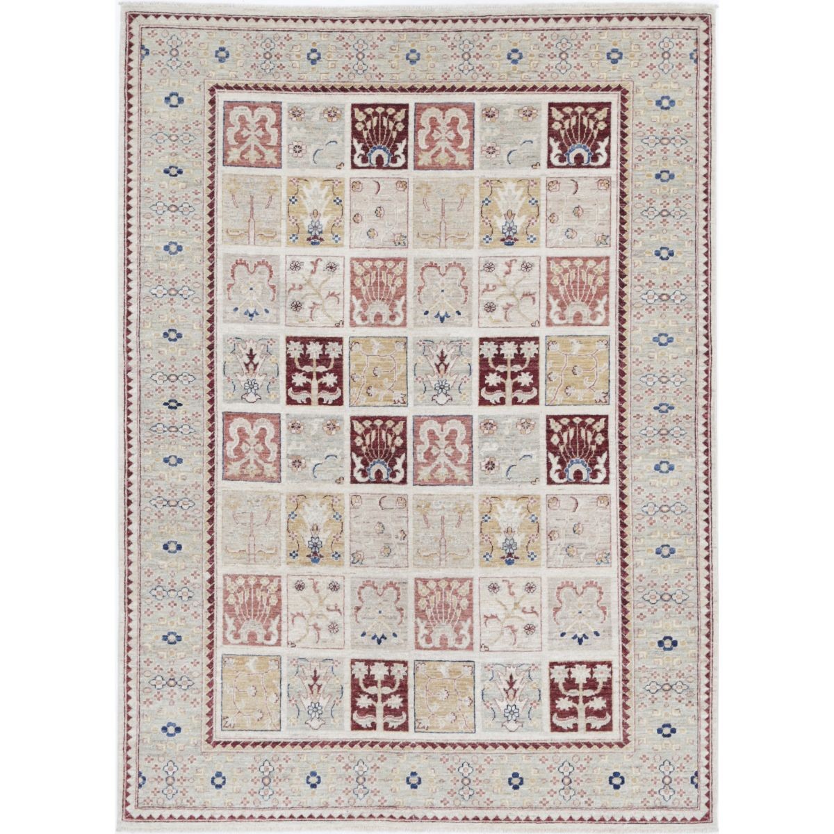 Bakhtiari 6x7 Handmade Double Knotted Washable Wool Rug - Colorful