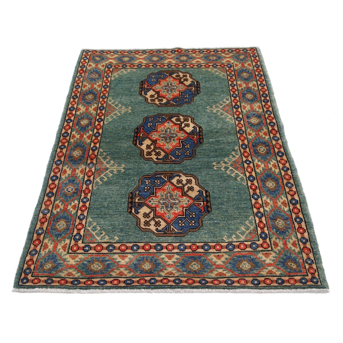 Revival 3x5 Handmade Double Knotted Washable Wool Rug - Colorful
