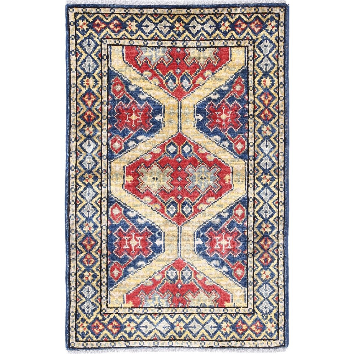 Revival 2x3 Handmade Double Knotted Washable Wool Rug - Colorful