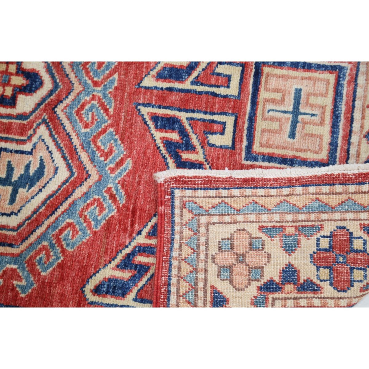 Kazak 3x4 Handmade Double Knotted Washable Wool Rug - Colorful
