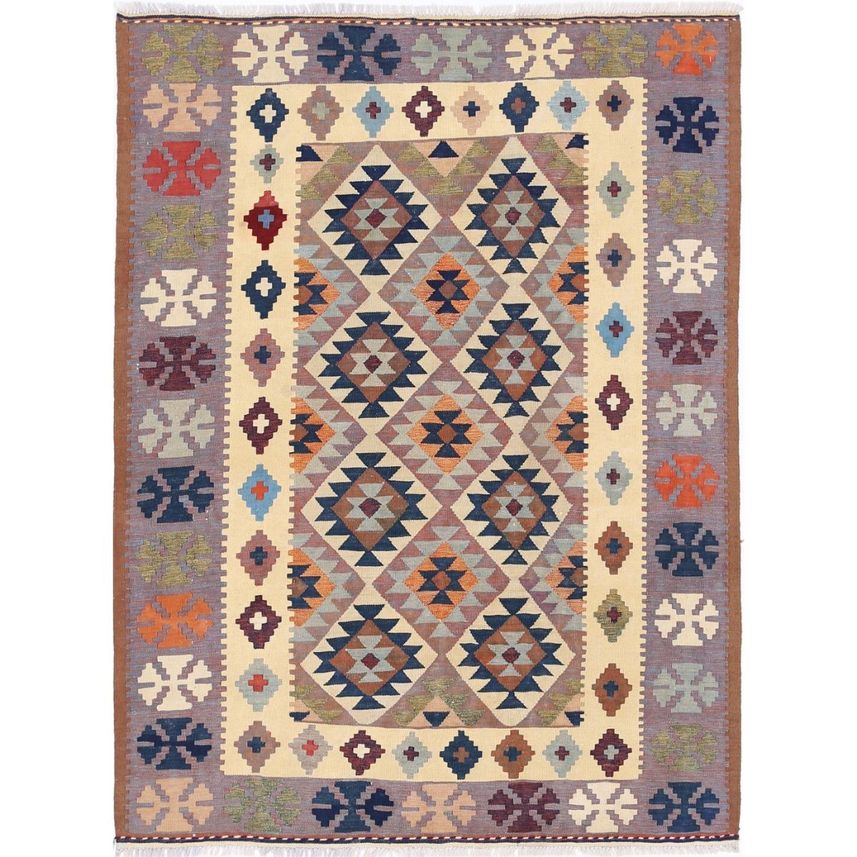Kafkaas 5x7 Hand Woven Washable Wool Rug - Colorful