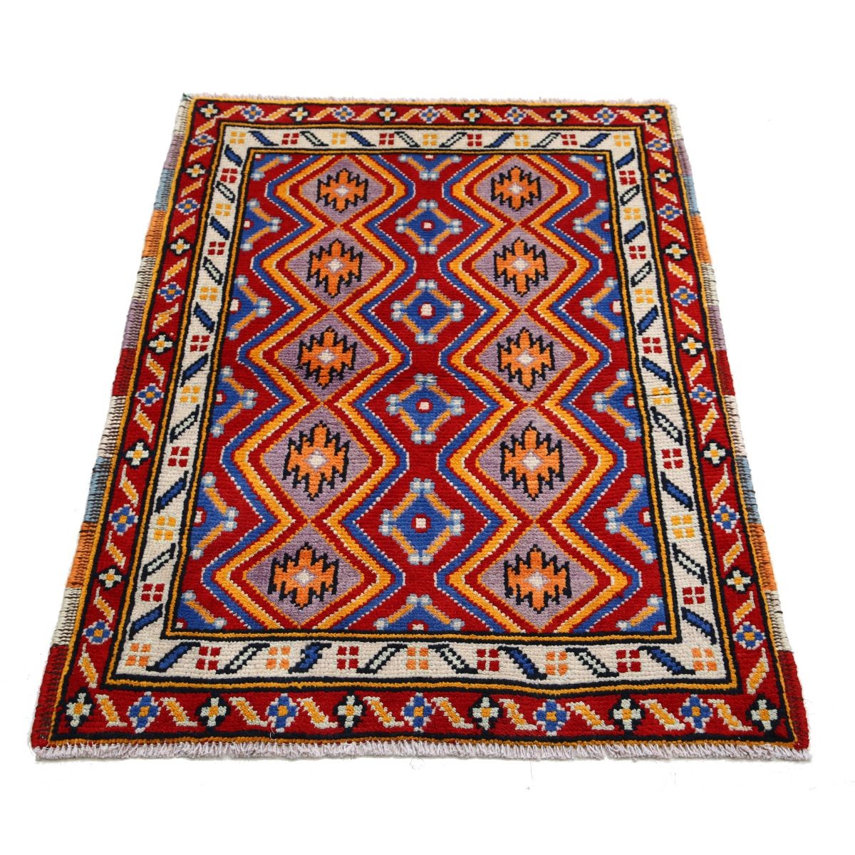 Revival 3x4 Handmade Double Knotted Washable Wool Rug - Colorful