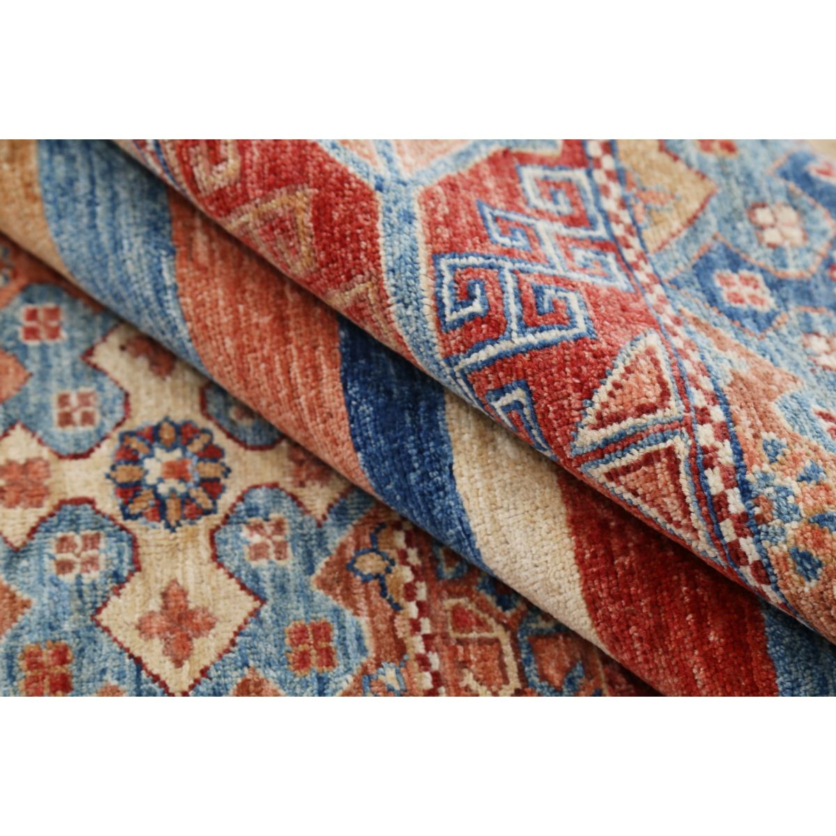 Khurjeen 6x8 Handmade Double Knotted Washable Wool Rug - Colorful