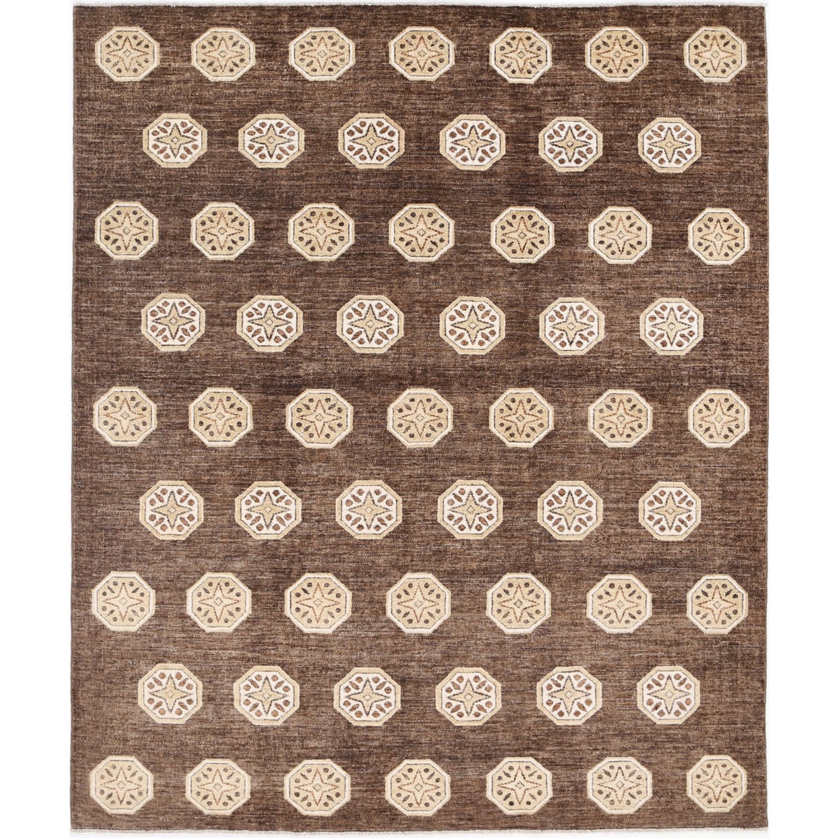 Modcar 7x8 Handmade Double Knotted Washable Wool Rug - Colorful