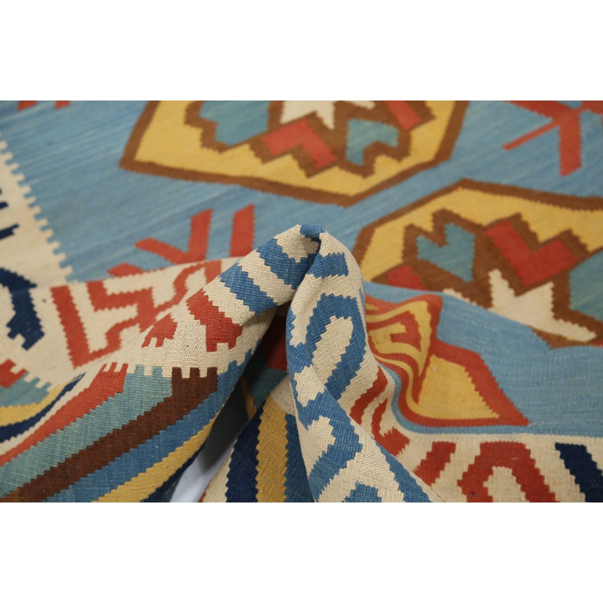Kafkaas 5x7 Hand Woven Washable Wool Rug - Colorful