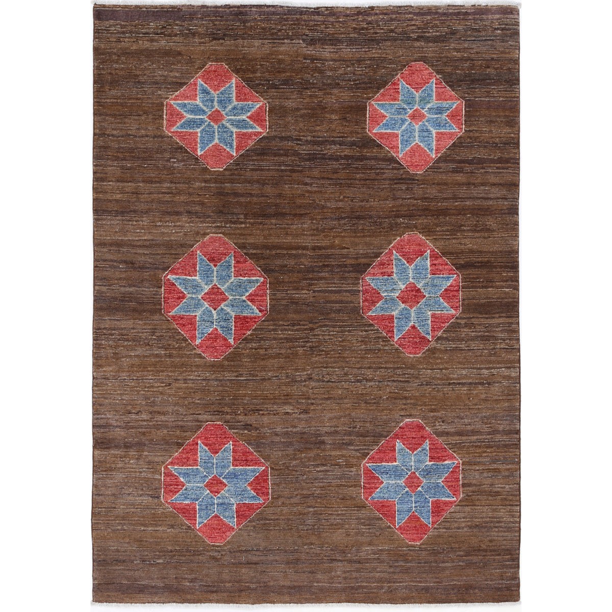 Modcar 5x7 Handmade Double Knotted Washable Wool Rug - Colorful