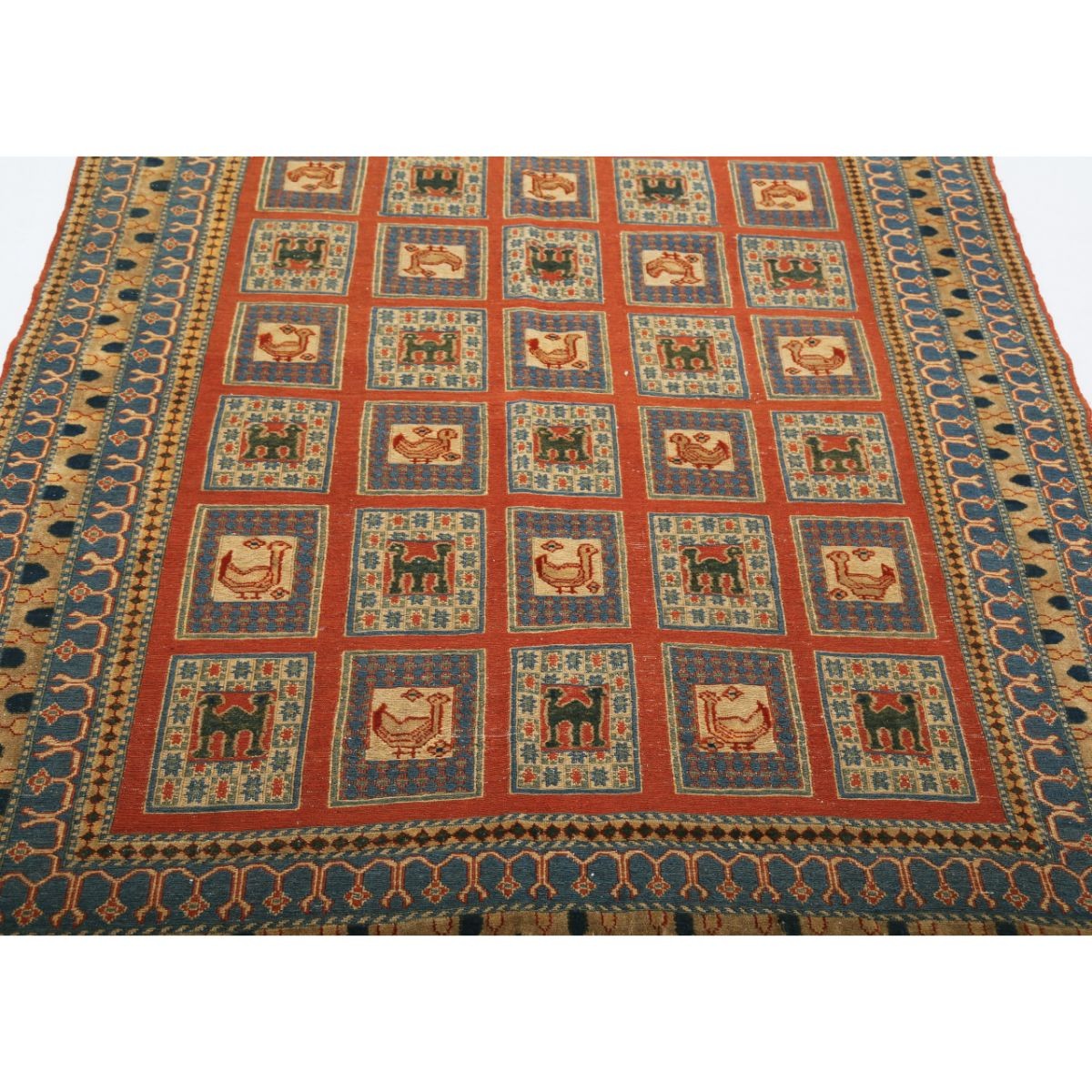 Sumak 5x7 Hand Woven Washable Wool Rug - Colorful