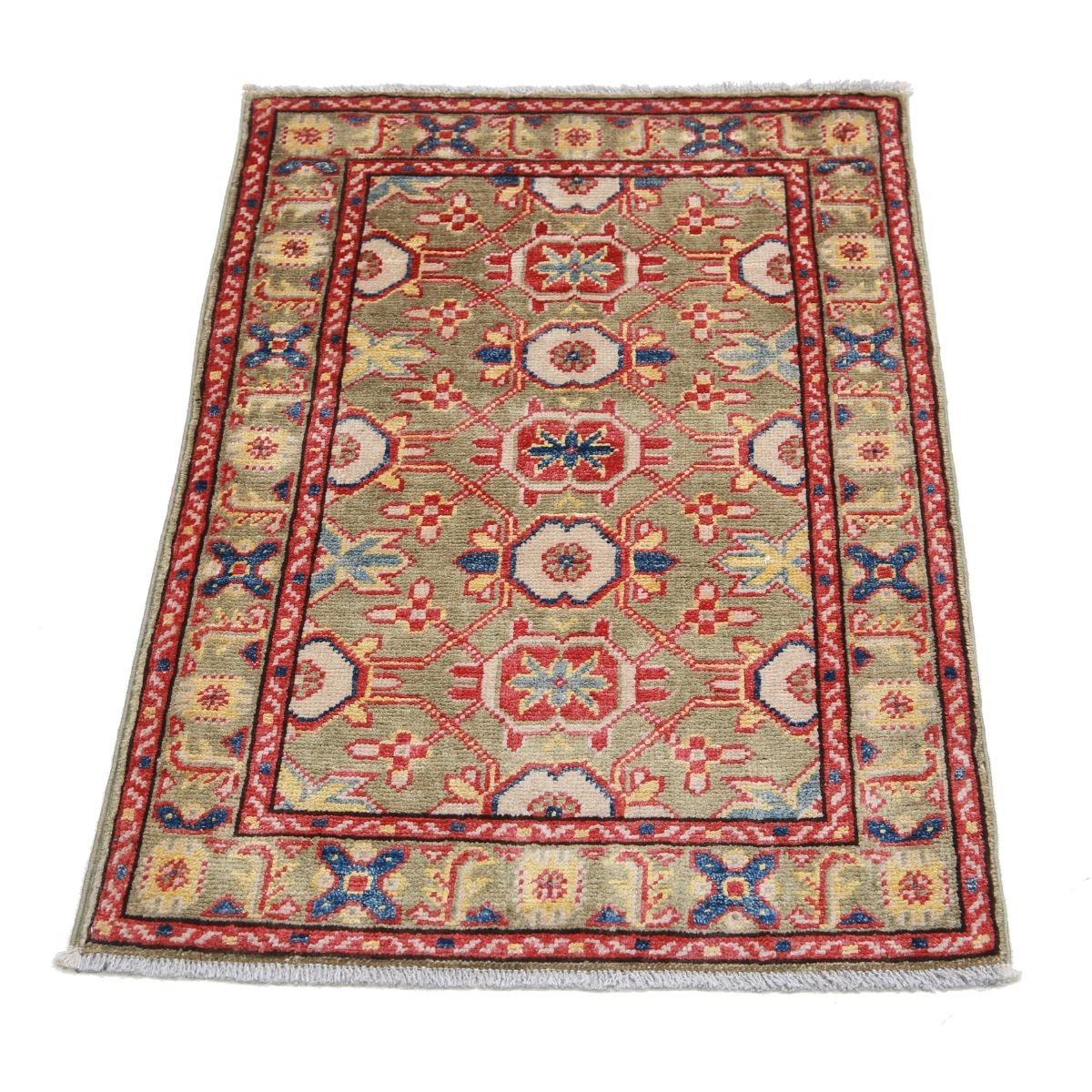 Revival 2x3 Handmade Double Knotted Washable Wool Rug - Colorful