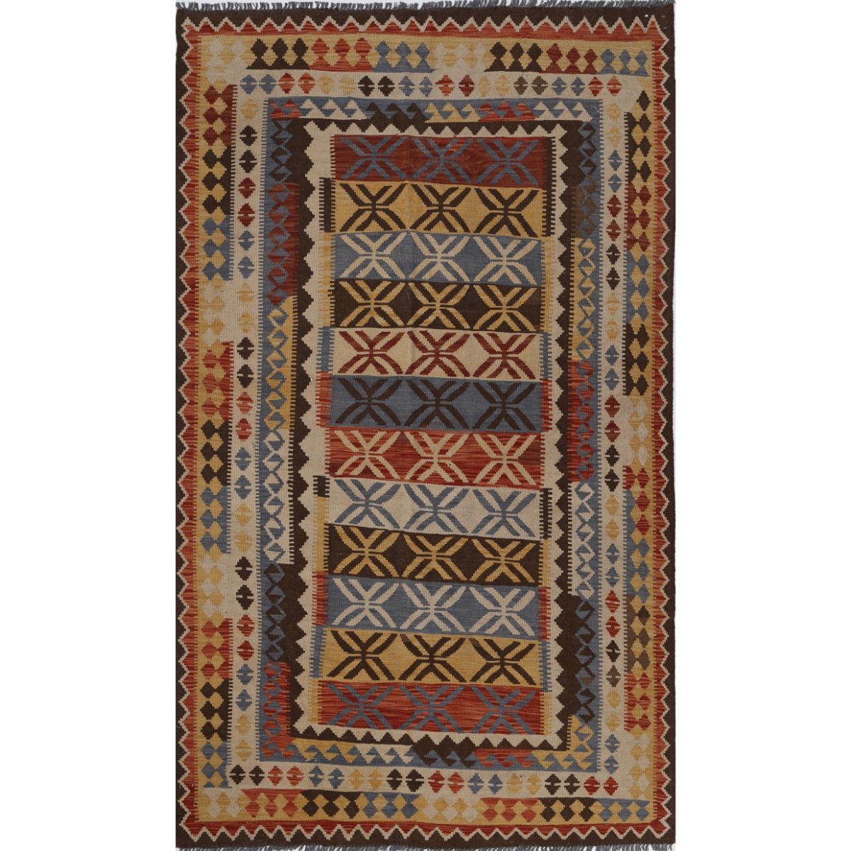 Maimana 5x8 Hand Woven Washable Wool Rug - Colorful