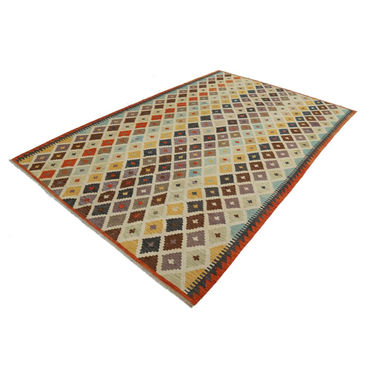 Maimana 6x10 Hand Woven Washable Wool Rug - Colorful