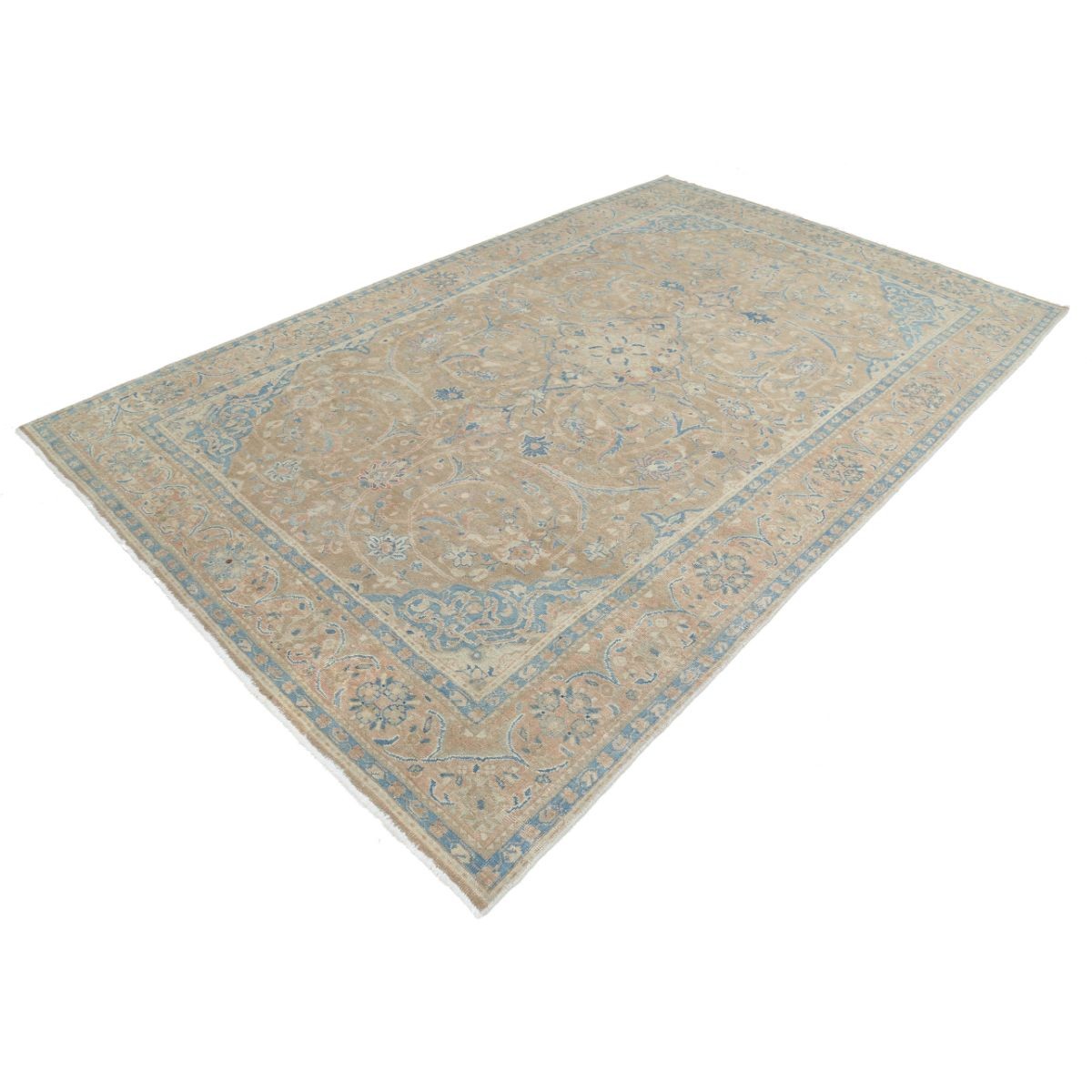 Vintage 7x11 Handmade Double Knotted Washable Wool Rug - Soft Hues
