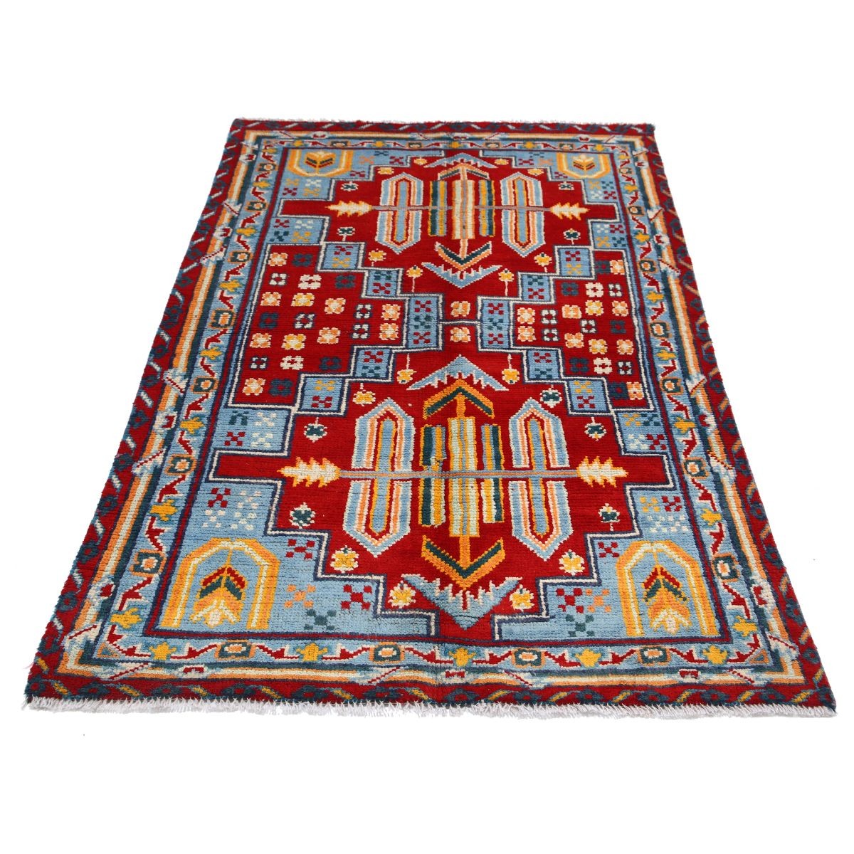 Revival 4x6 Handmade Double Knotted Washable Wool Rug - Colorful