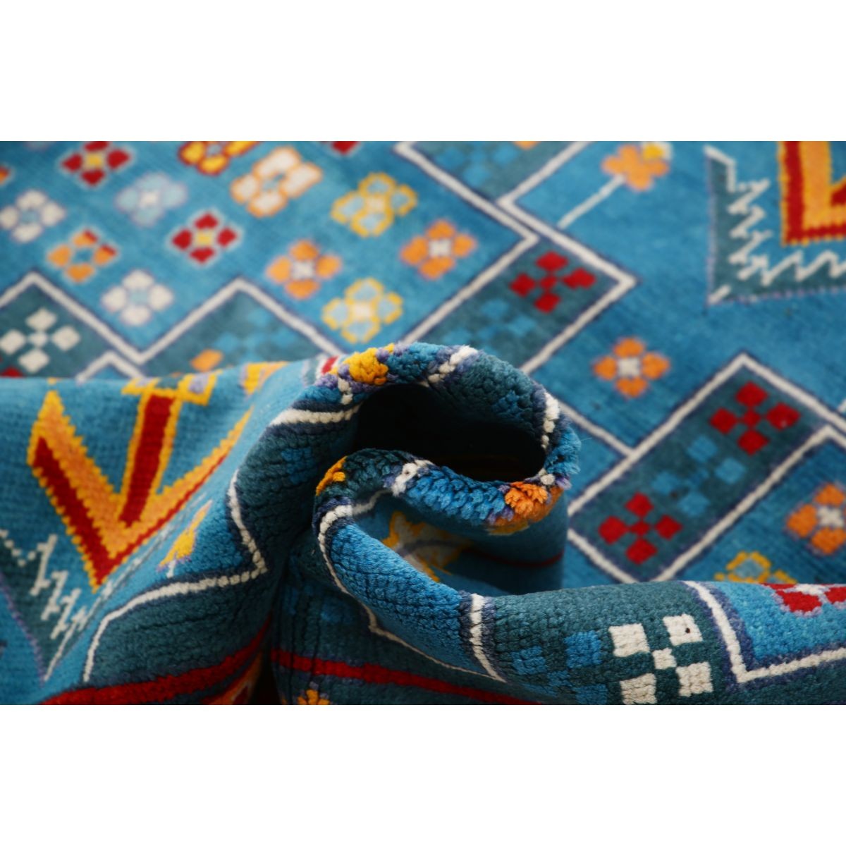 Revival 5x6 Handmade Double Knotted Washable Wool Rug - Colorful