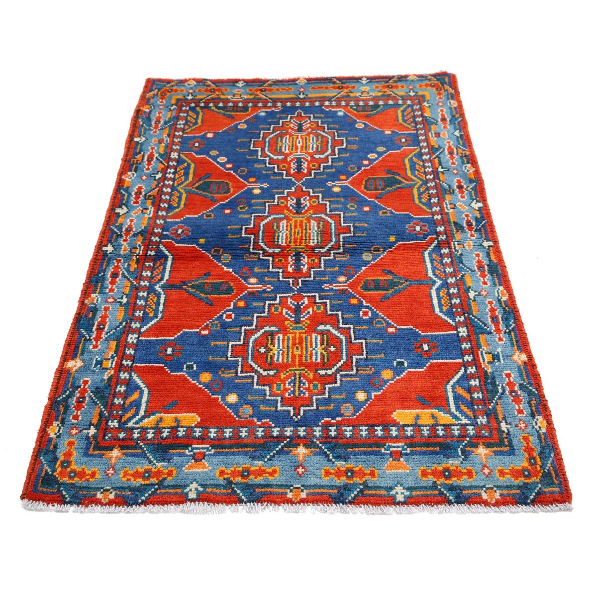 Revival 3x5 Handmade Double Knotted Washable Wool Rug - Colorful