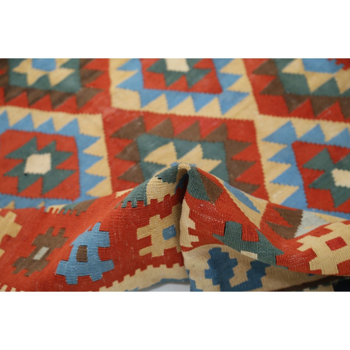 Kafkaas 5x7 Hand Woven Washable Wool Rug - Colorful