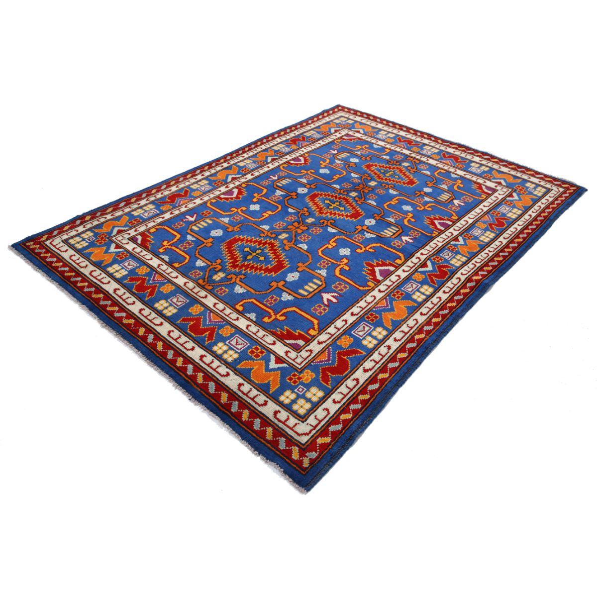 Revival 6x8 Handmade Double Knotted Washable Wool Rug - Colorful