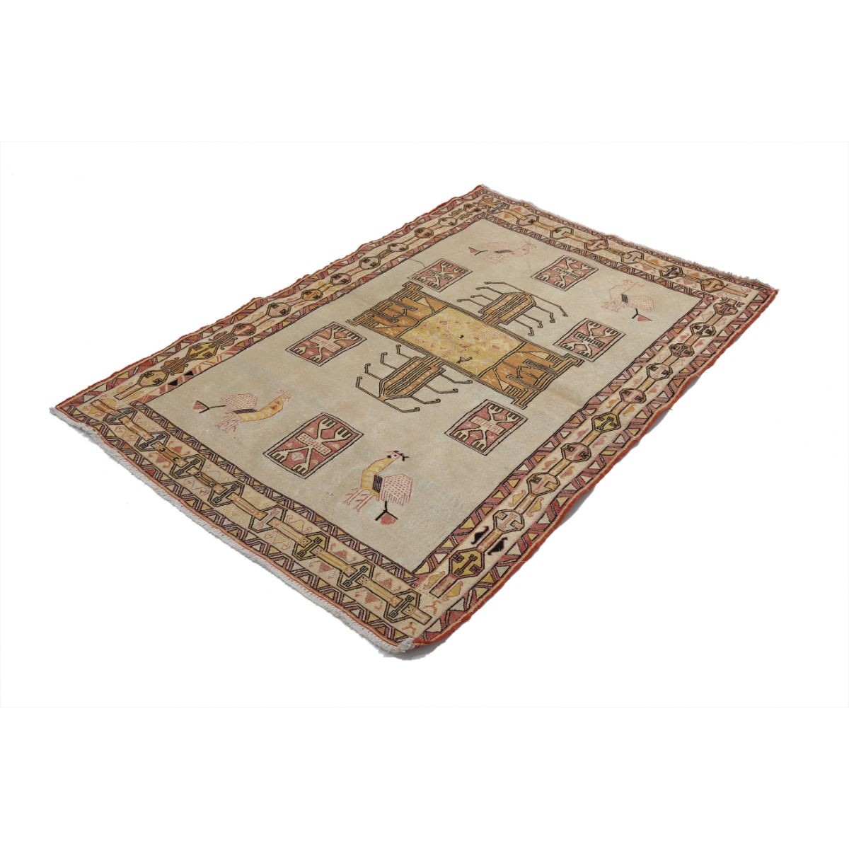 Silki 4x6 Hand Woven Washable Silk Rug - Colorful