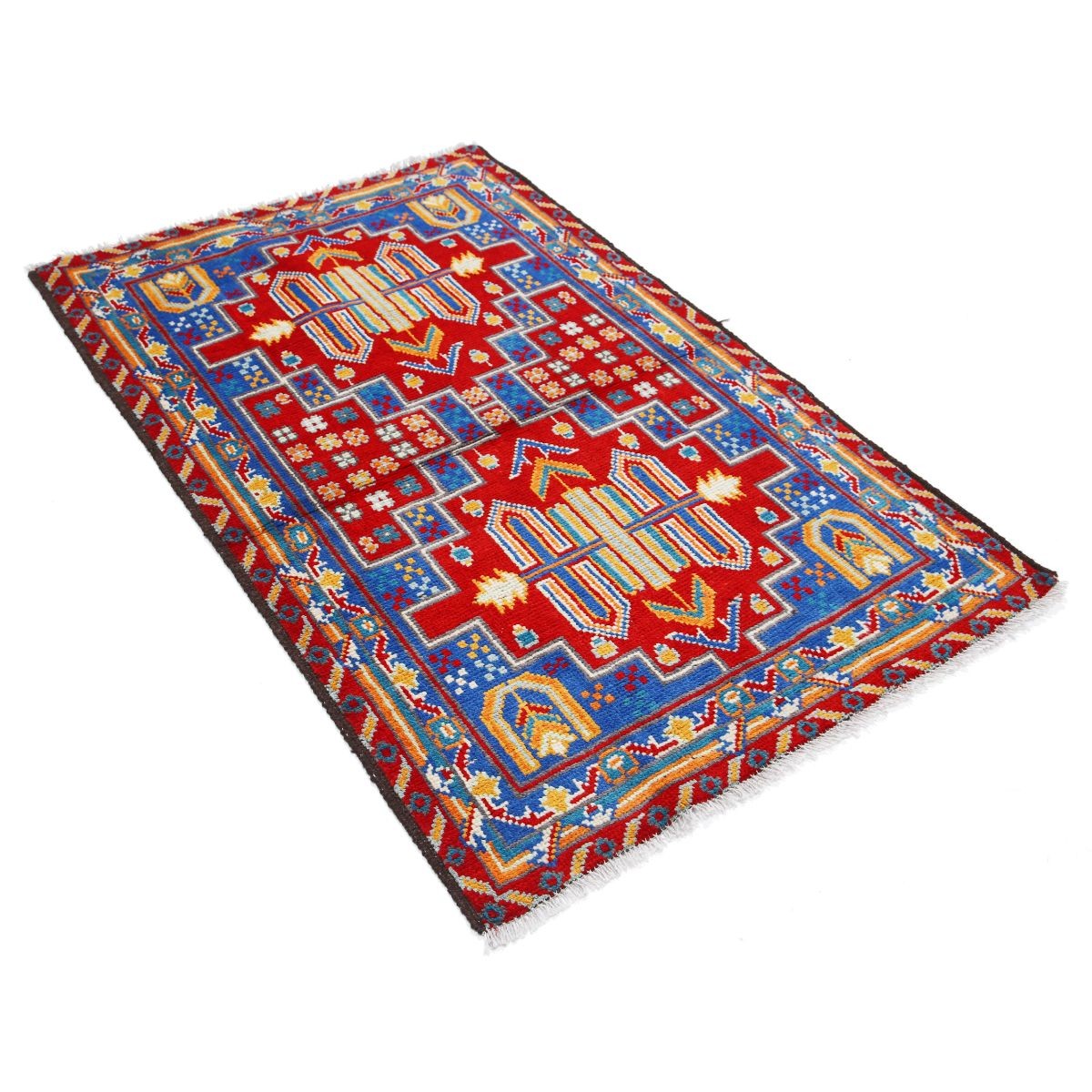 Revival 3x5 Handmade Double Knotted Washable Wool Rug - Colorful