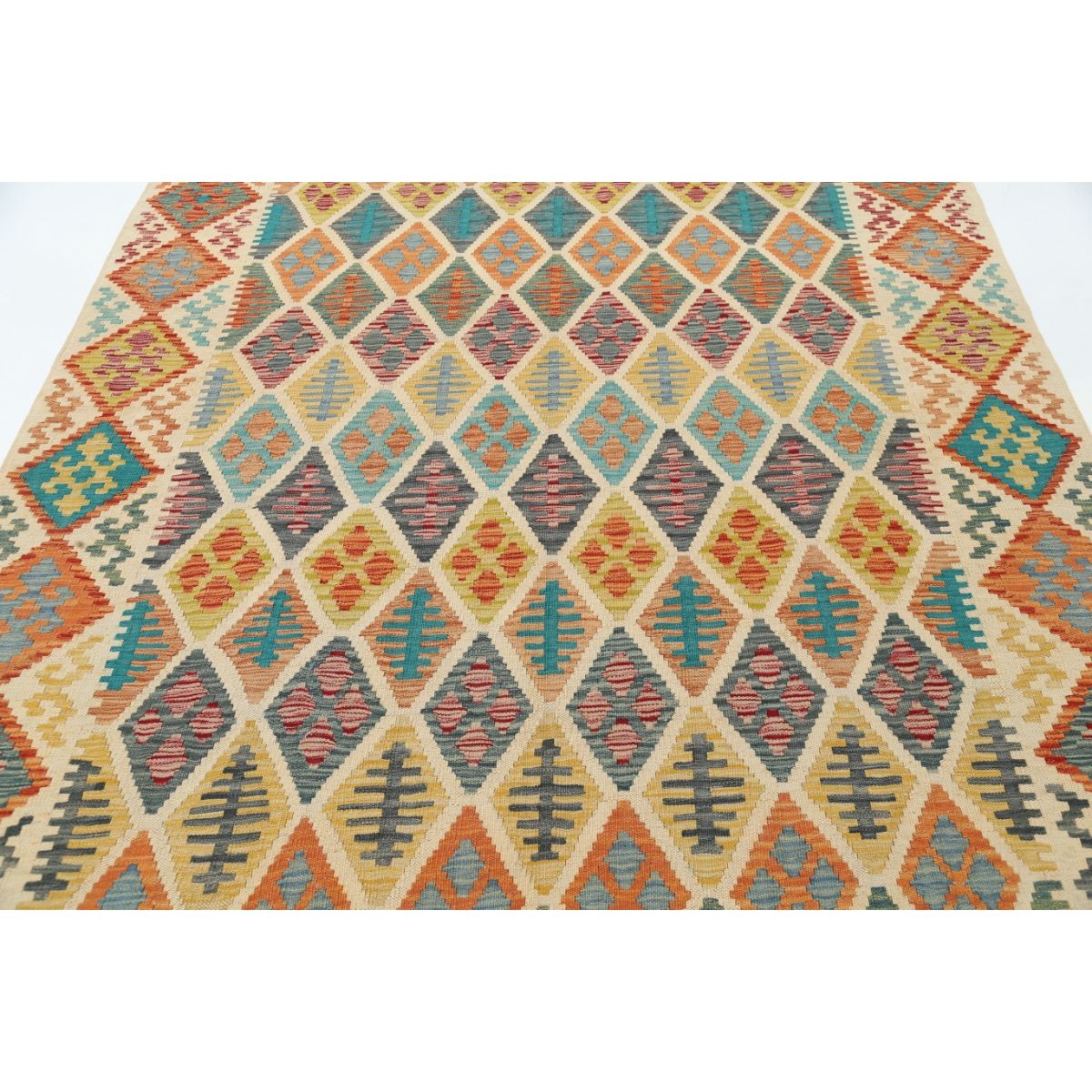 Maimana 7x10 Hand Woven Washable Wool Rug - Colorful