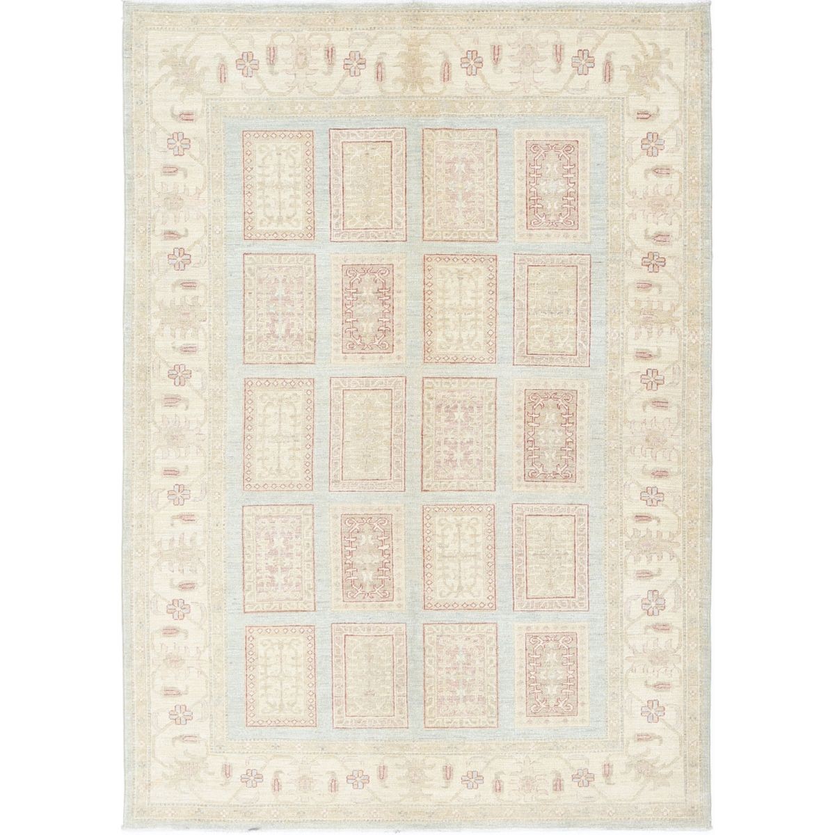 Bakhtiari 6x8 Handmade Double Knotted Washable Wool Rug - Soft Hues