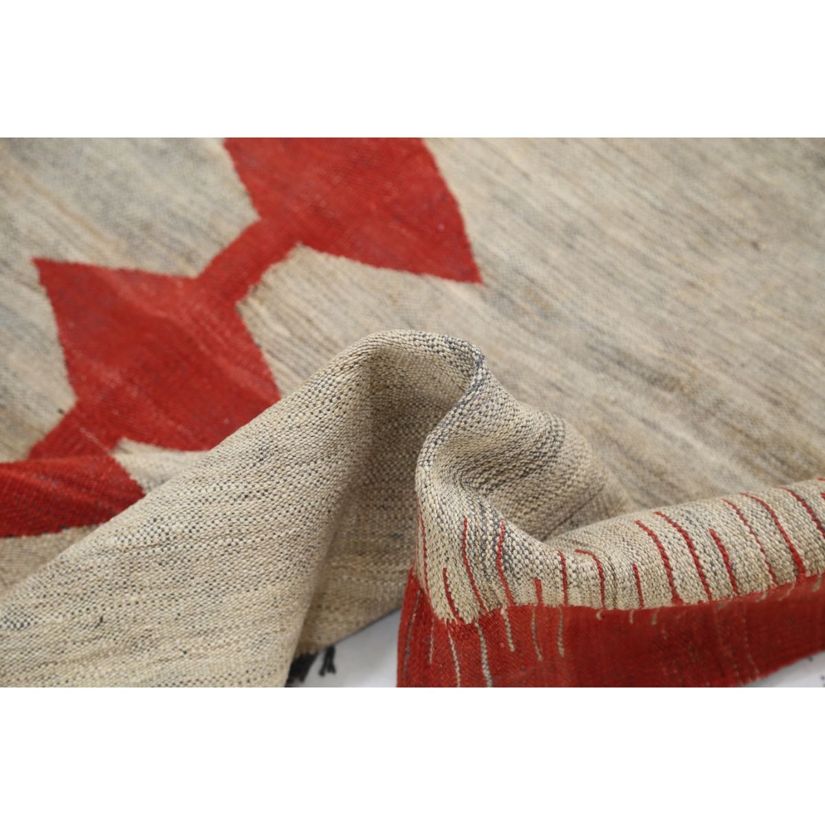 Kafkaas 5x6 Hand Woven Washable Wool Rug - Colorful