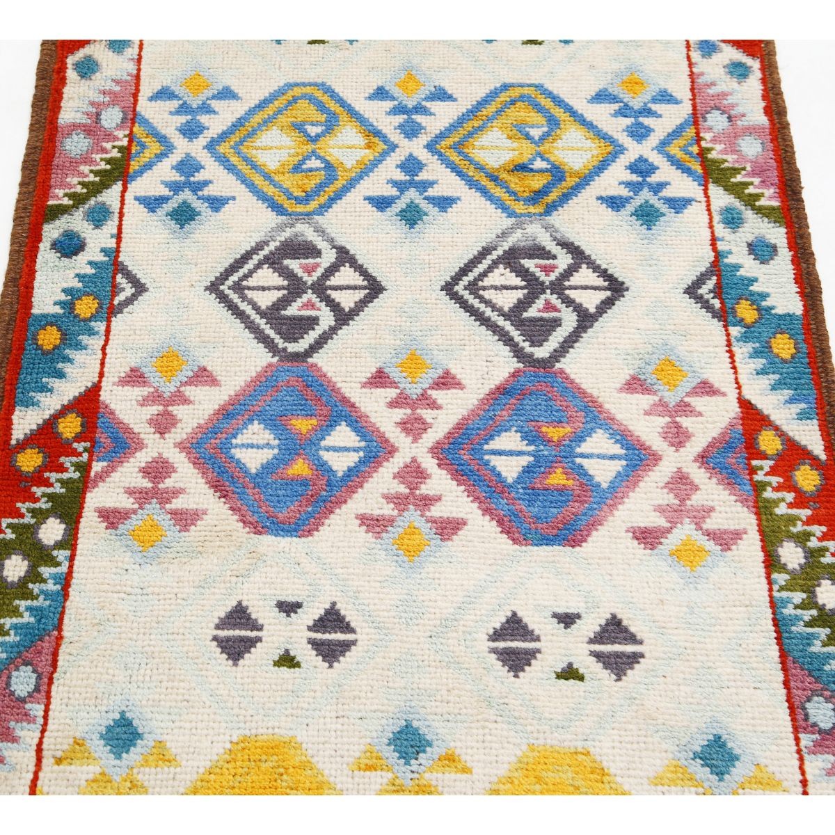 Revival 3x4 Handmade Double Knotted Washable Wool Rug - Colorful