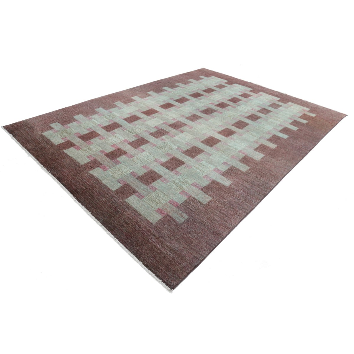 Modcar 9x12 Handmade Double Knotted Washable Wool Rug - Colorful