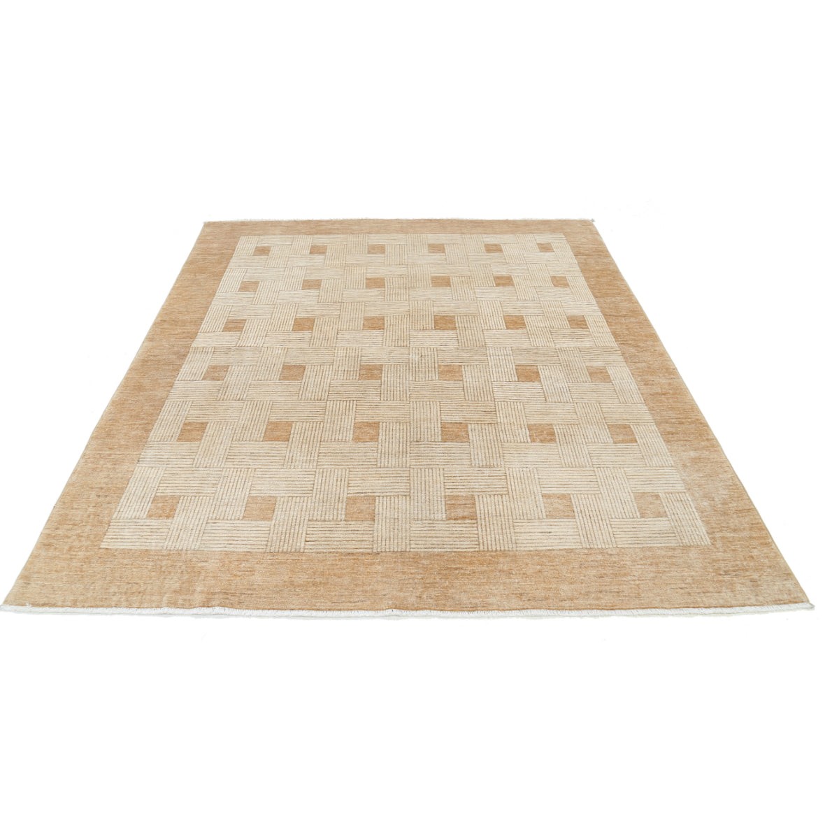 Modcar 7x7 Handmade Double Knotted Washable Wool Rug - Colorful