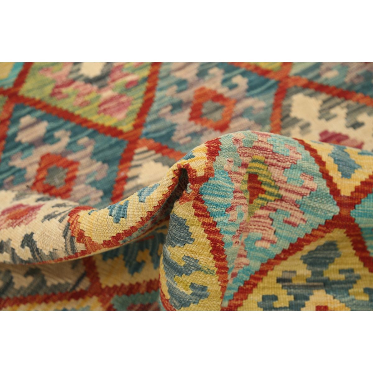 Maimana 4x6 Hand Woven Washable Wool Rug - Colorful