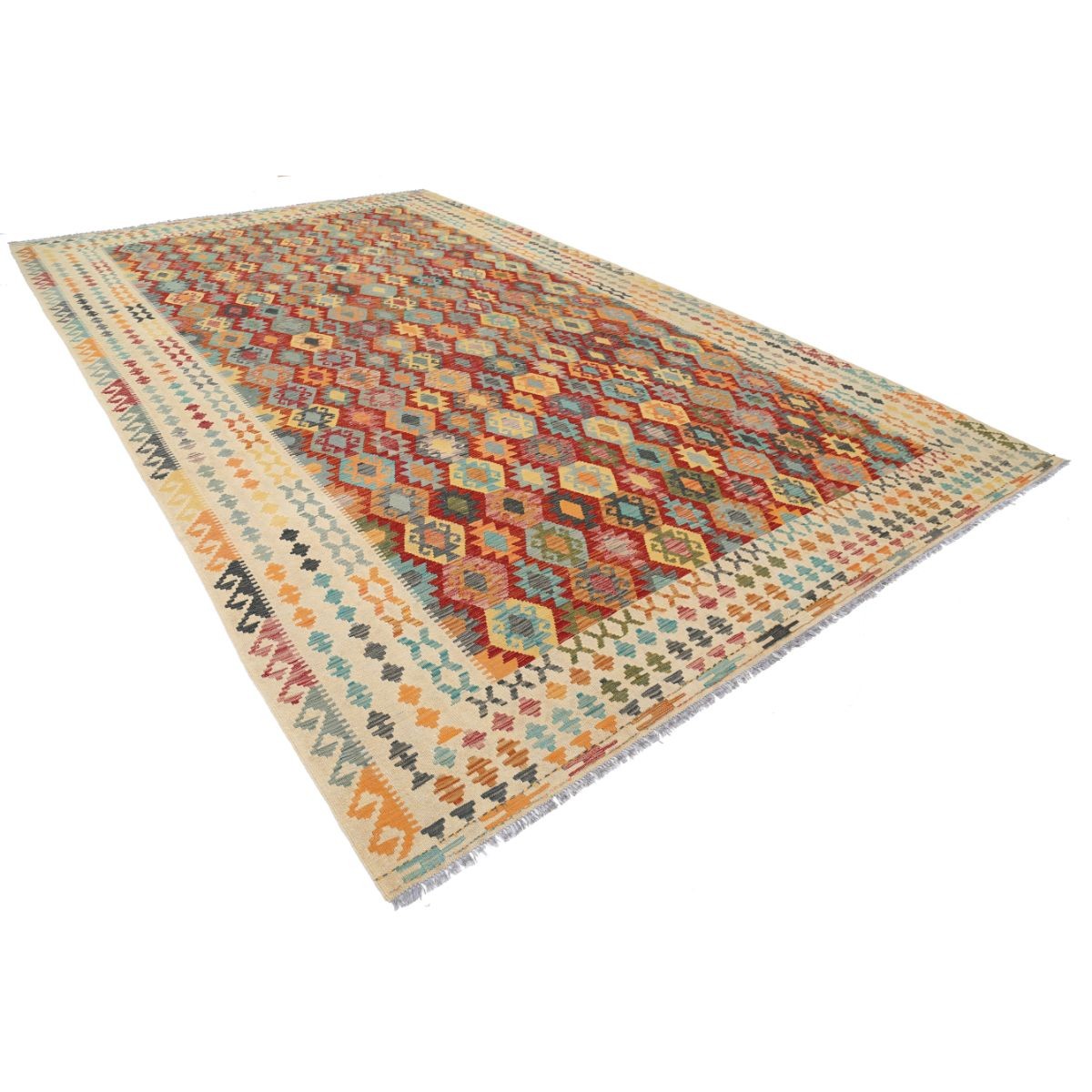Maimana 10x17 Hand Woven Washable Wool Rug - Colorful