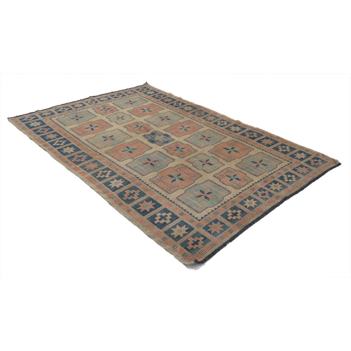 Sumak 6x9 Hand Woven Washable Wool Rug - Colorful