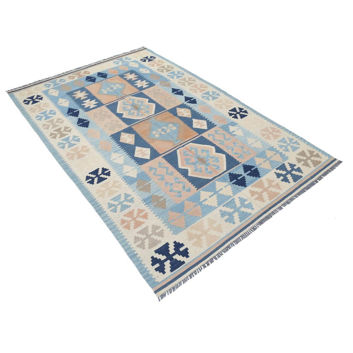 Kafkaas 5x7 Hand Woven Washable Wool Rug - Soft Hues
