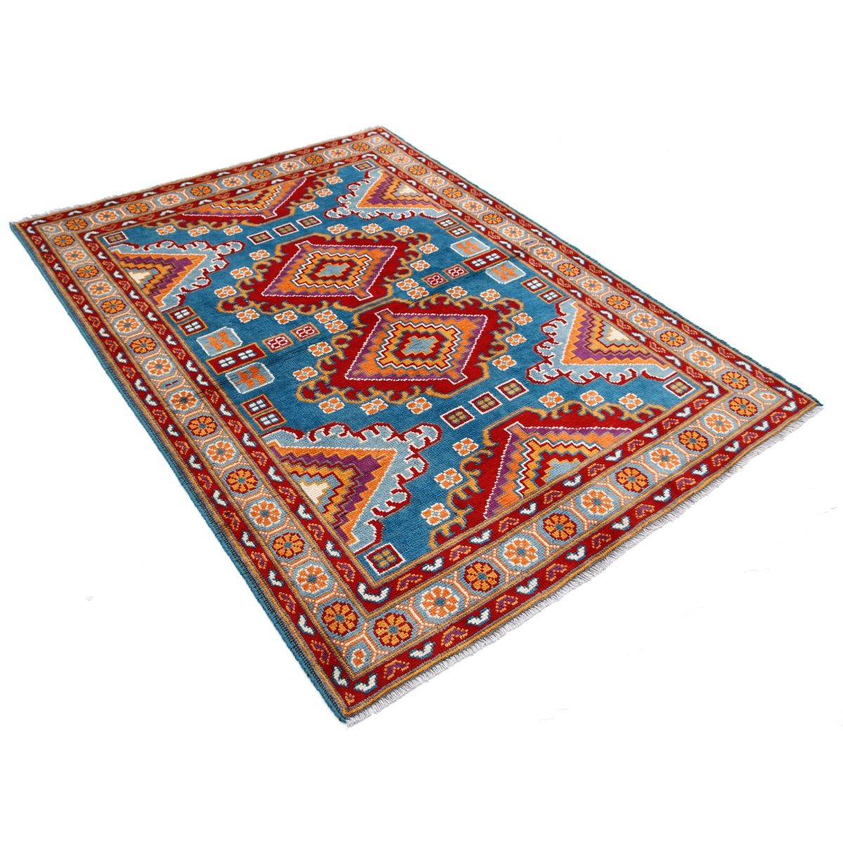 Revival 5x7 Handmade Double Knotted Washable Wool Rug - Colorful