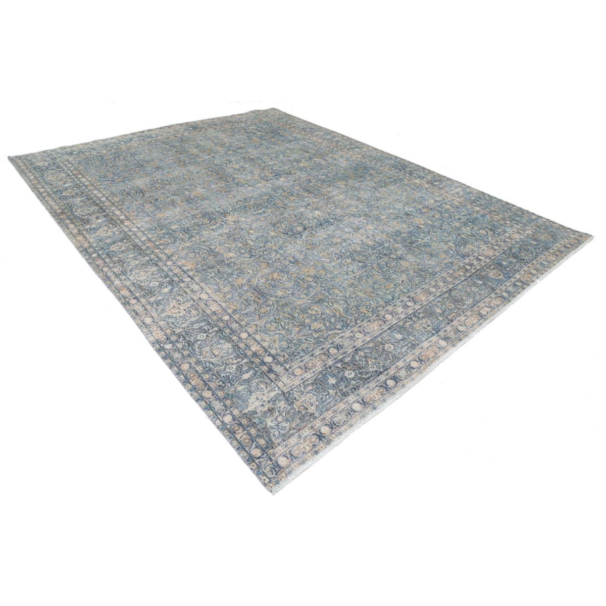 Vintage 10x13 Handmade Double Knotted Washable Wool Rug - Soft Hues