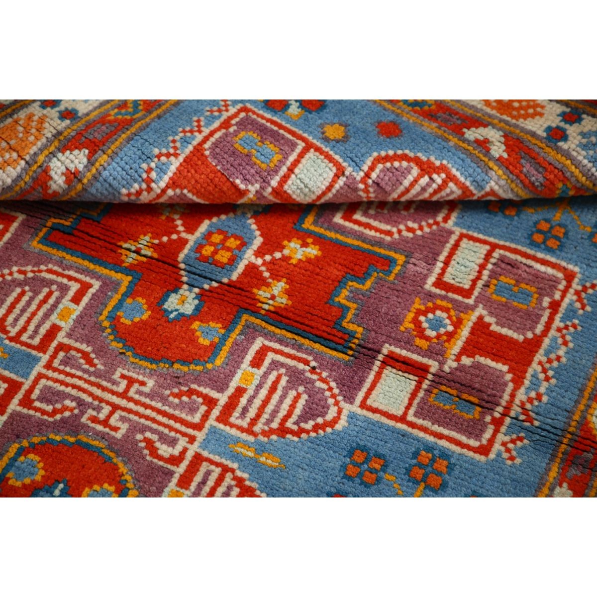 Revival 4x5 Handmade Double Knotted Washable Wool Rug - Colorful
