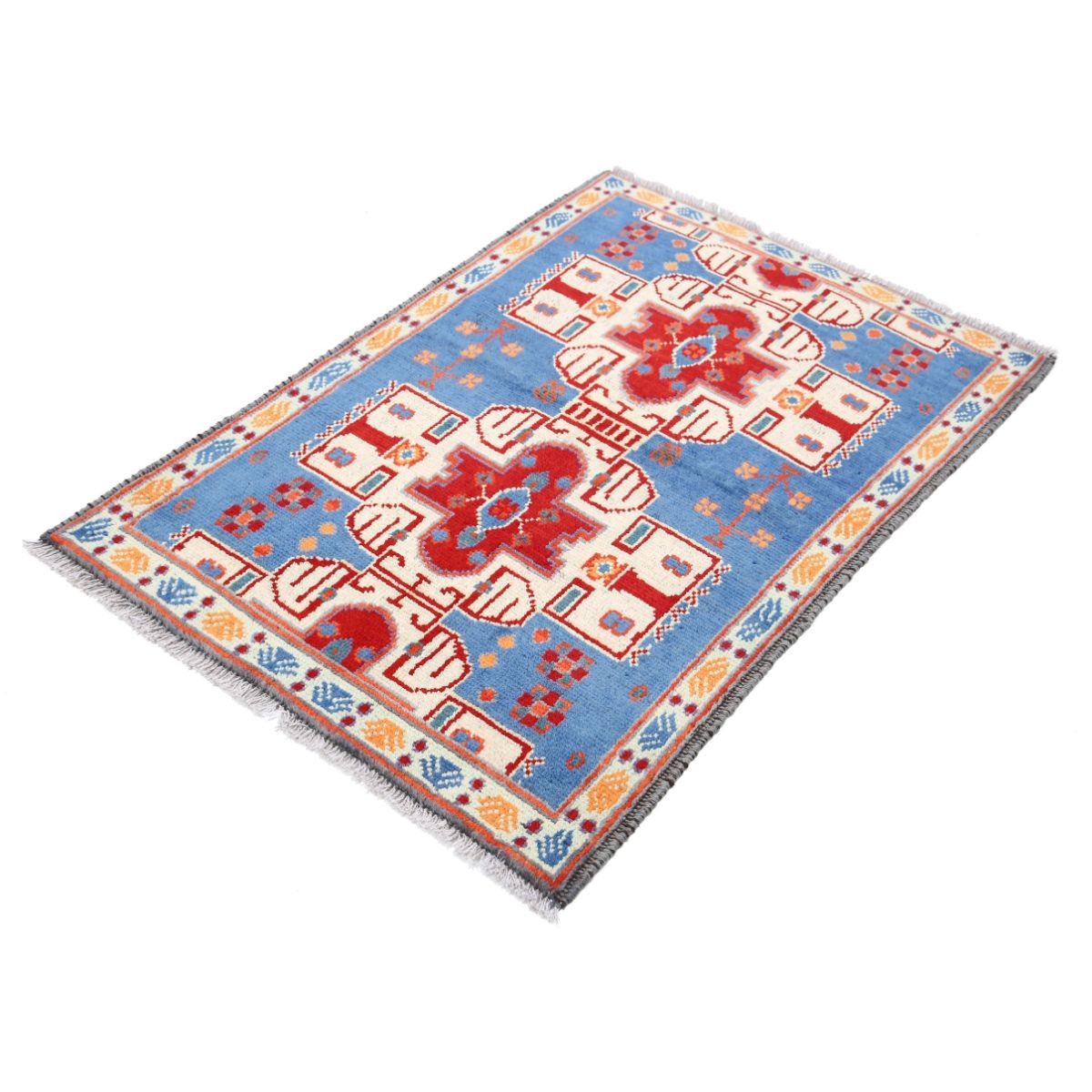 Revival 3x4 Handmade Double Knotted Washable Wool Rug - Colorful