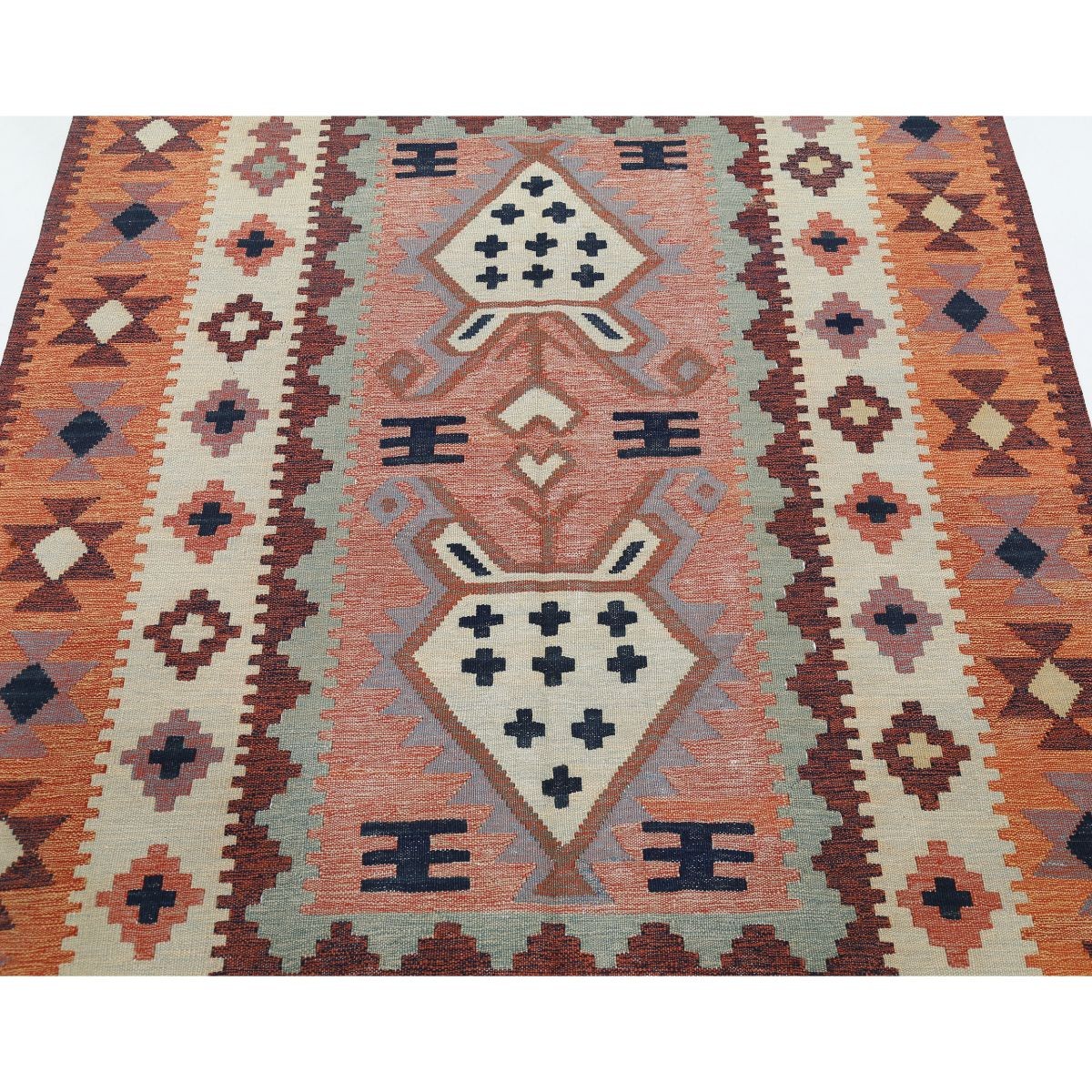 Kafkaas 5x7 Hand Woven Washable Wool Rug - Colorful