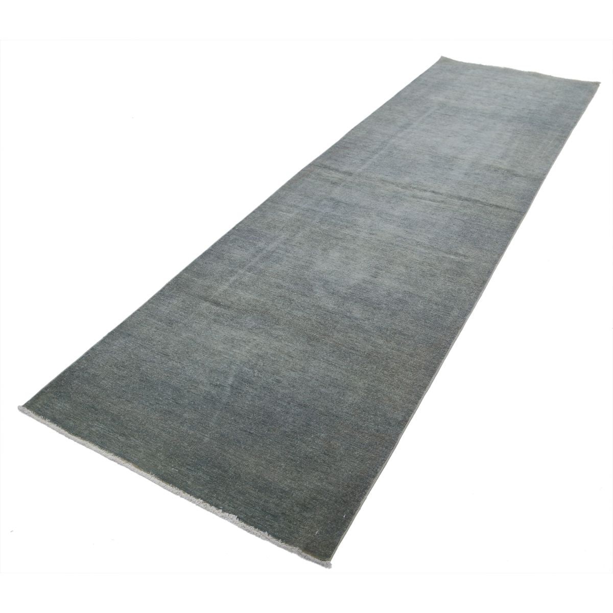 Fine 3x11 Handmade Double Knotted Washable Wool Runner - Monochormatic