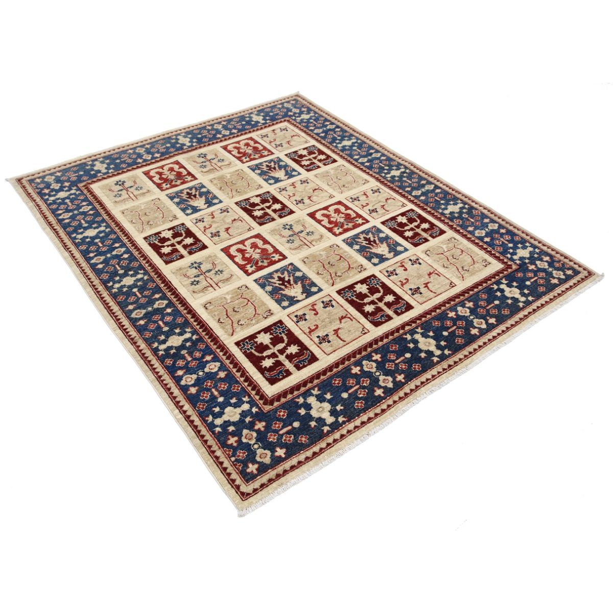 Bakhtiari 5x6 Handmade Double Knotted Washable Wool Rug - Colorful