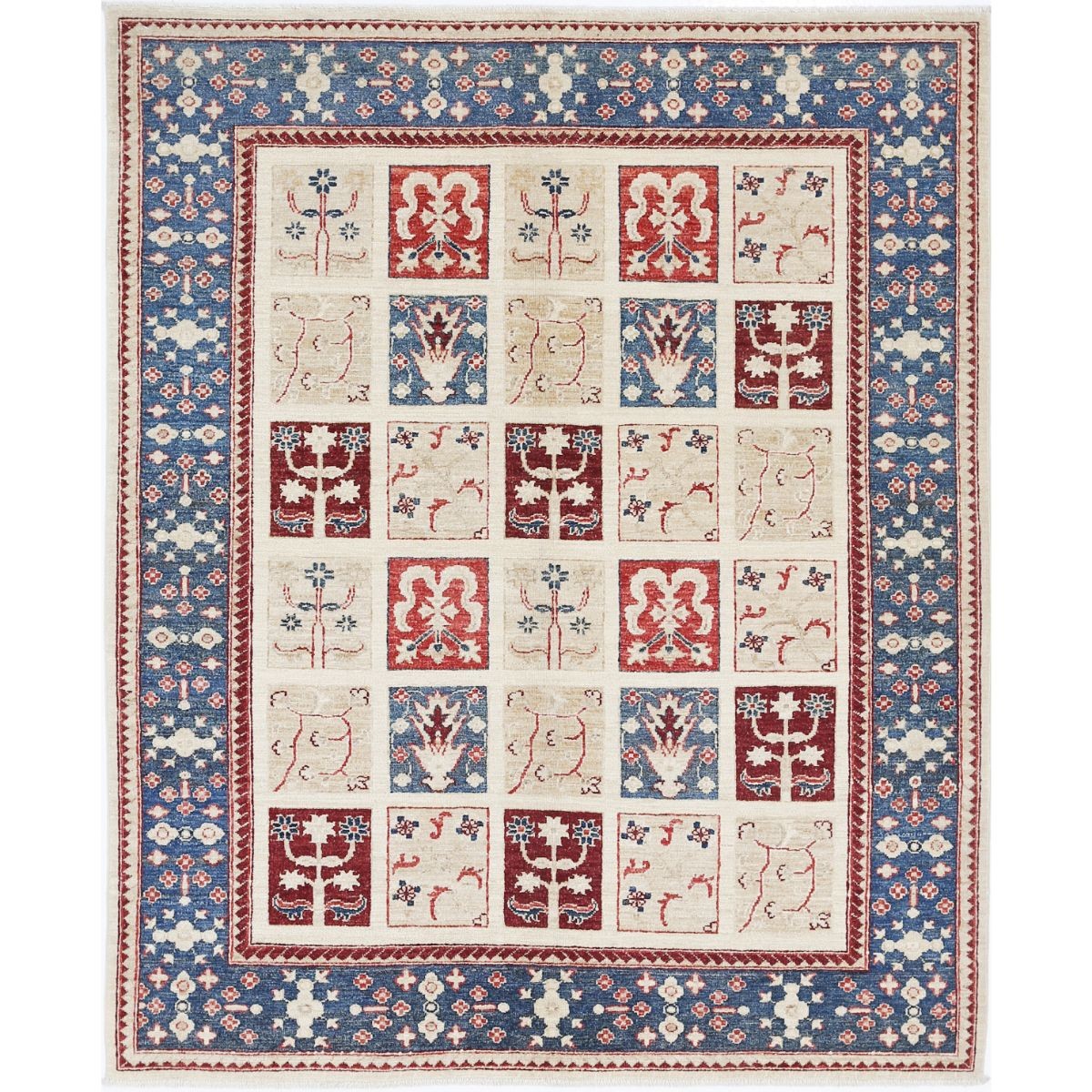 Bakhtiari 5x6 Handmade Double Knotted Washable Wool Rug - Colorful