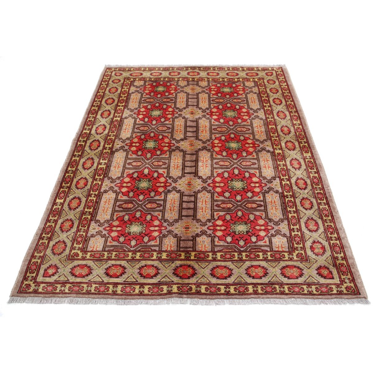 Revival 5x6 Handmade Double Knotted Washable Wool Rug - Colorful