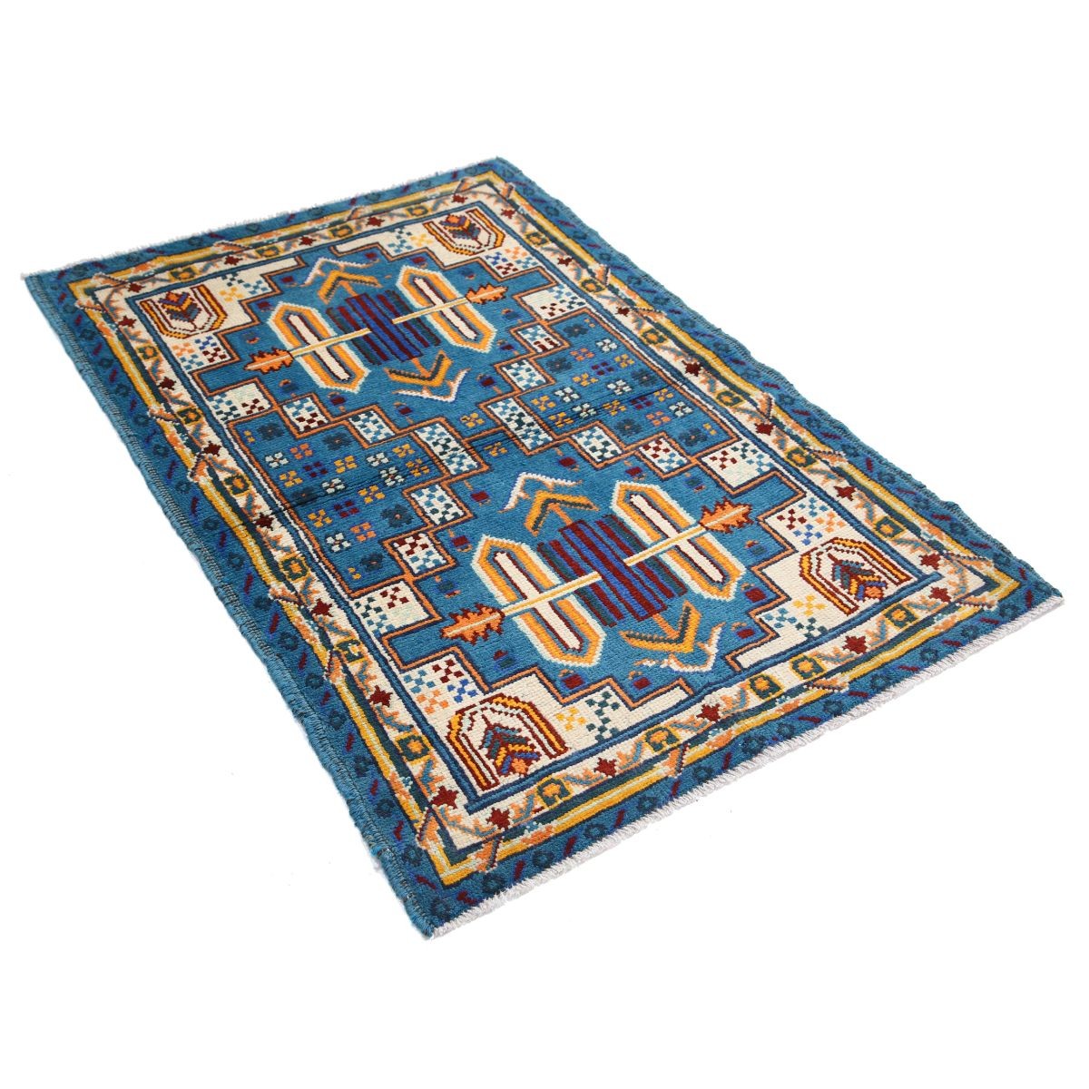Revival 3x5 Handmade Double Knotted Washable Wool Rug - Colorful