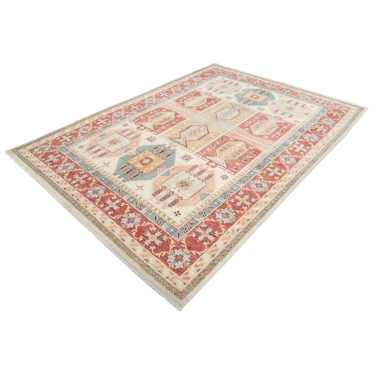 Ziegler 7x10 Handmade Double Knotted Washable Wool Rug - Colorful