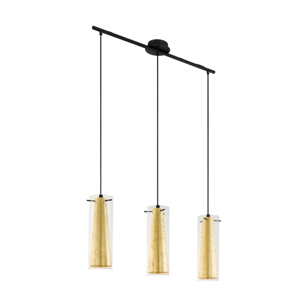 Eglo 97652 "PINTO GOLD" 110 Cm Yüksekliğinde Çelik Siyah Sarkıt Avize