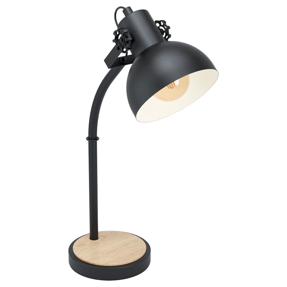 Eglo 43165 "LUBENHAM" 57 Cm Yüksekliğinde Çelik, Ahşap Masa Lambası
