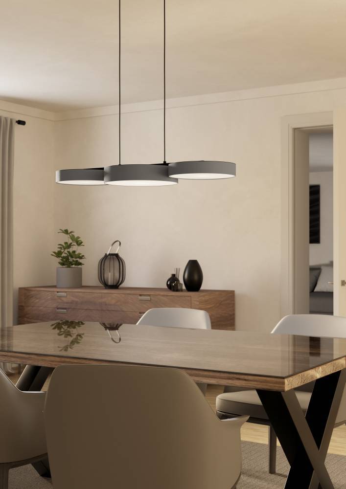 Eglo 900856 "BARBANO-Z" 110 Cm Yüksekliğinde Çelik Siyah Sarkıt Avize RGB