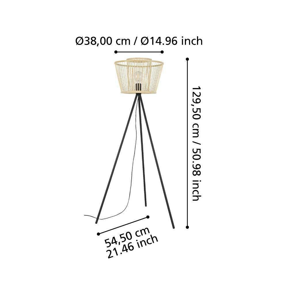 Eglo 43855 "HYKEHAM" 129,5 Cm Yüksekliğinde Çelik Köşe Lambası Lambader