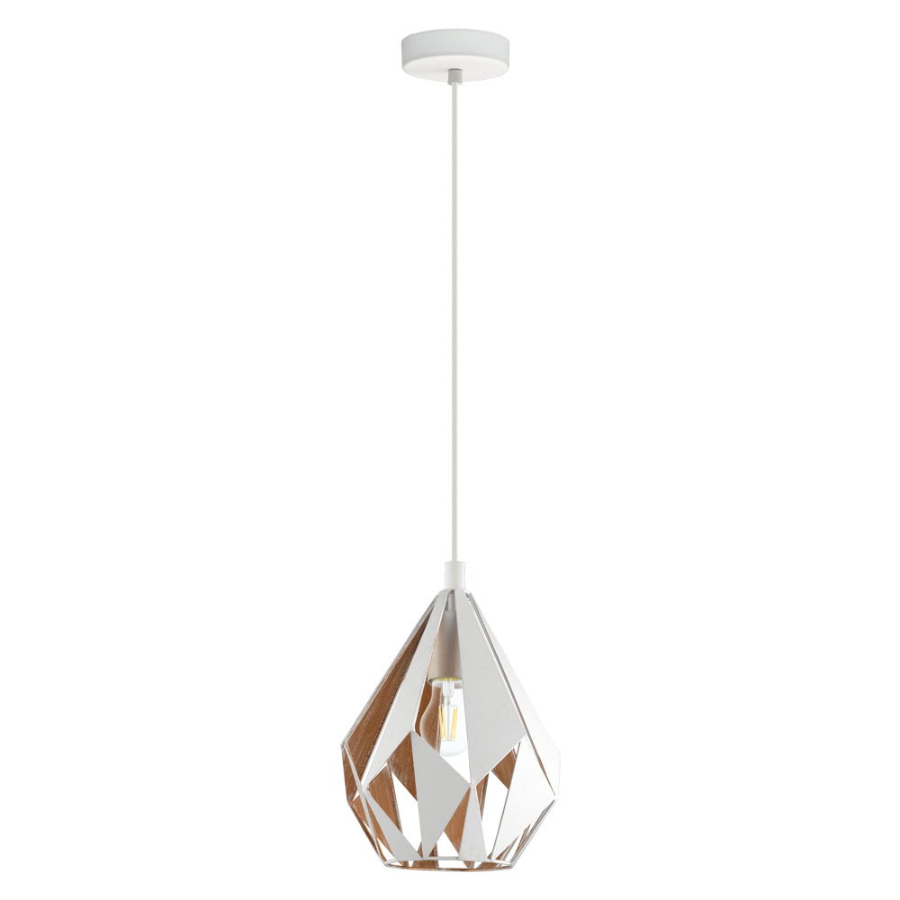 Eglo 43001 "CARLTON 1" 110 Cm Yüksekliğinde Çelik Beyaz, Gold Sarkıt Avize